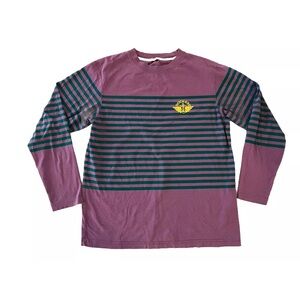 Dockers Urban Outfitters Long Sleeve Striped Tee Men’s Size M Purple Green